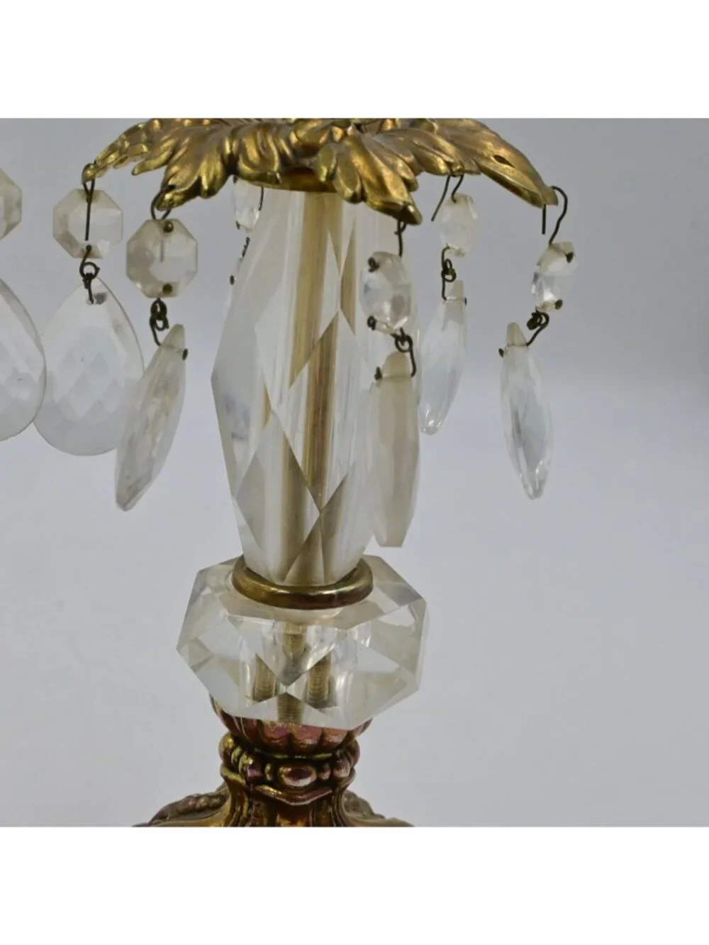 Hollywood Regency Style Ornate Gold cast Brass Candlestick Holders 2 Vintage - Picture 9 of 13
